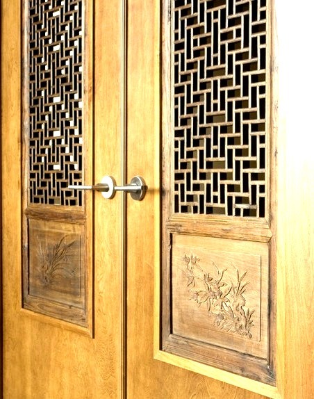 Chinese Screens Built Into French Doors